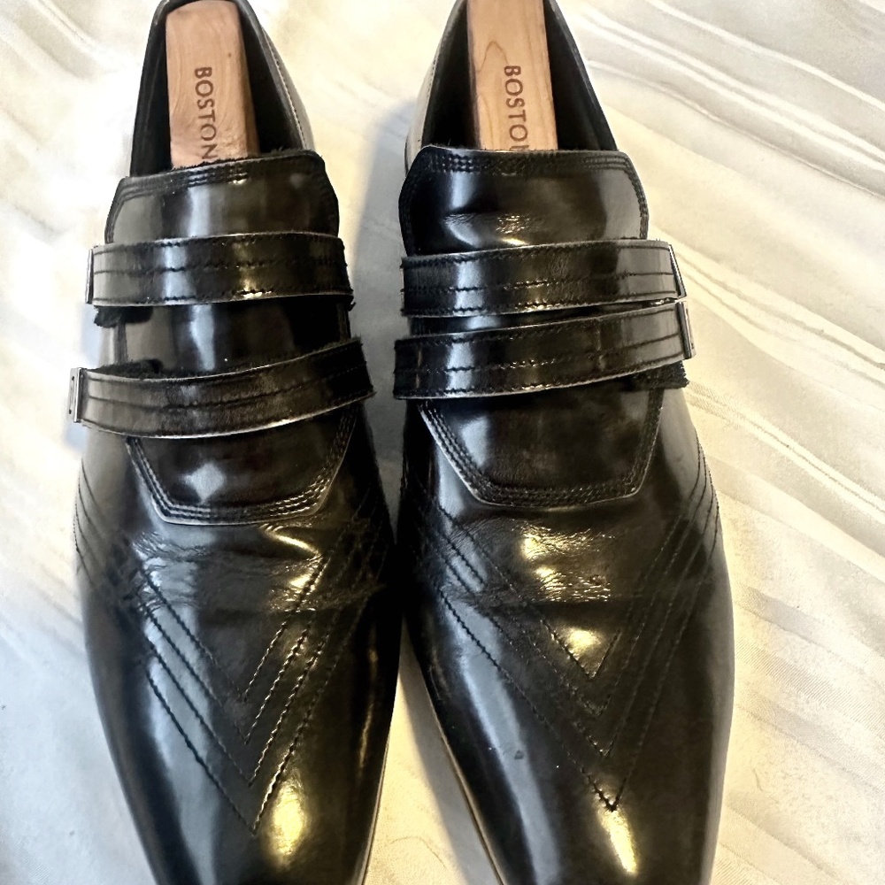 100% Authentic Versace Black Leather Shoes Men's 40.5 EU / US 7.5